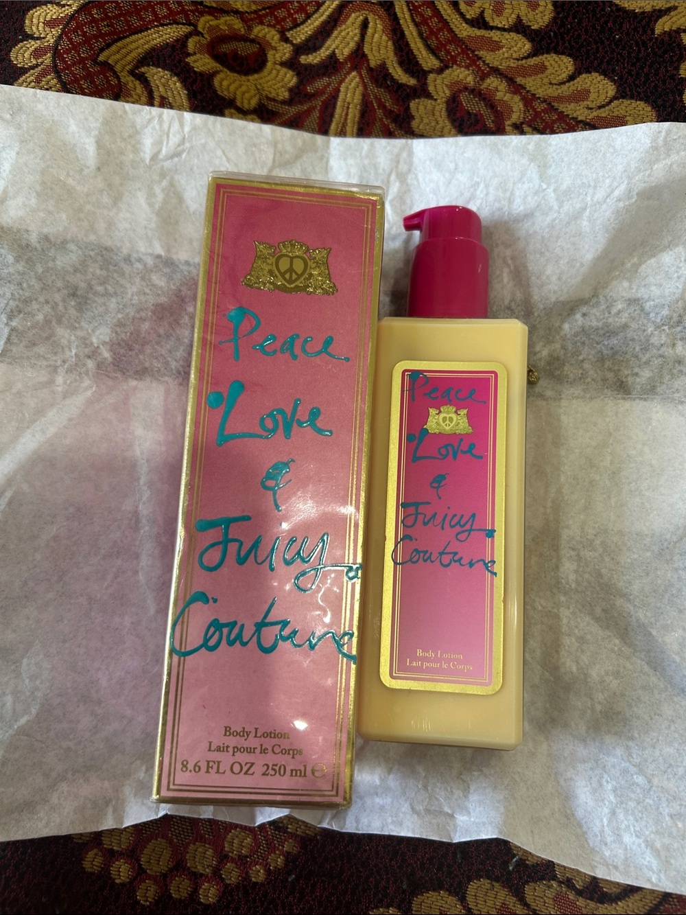 Juicy Couture Body Lotion Bottle with Pink Label and Hot Pink Pump